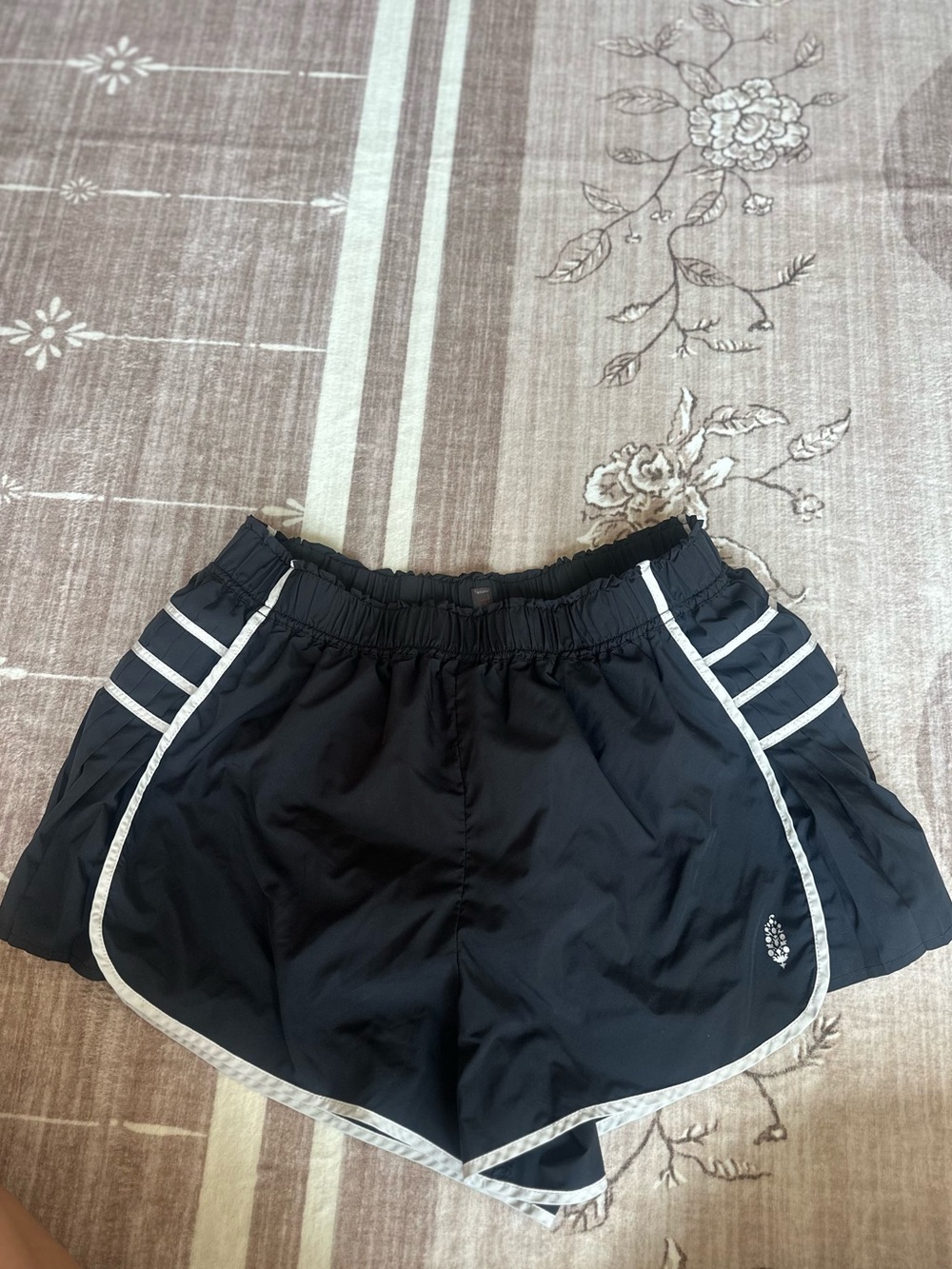 FP Movement by Free People Black Athletic Shorts with White Trim